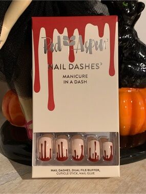 Red Aspen Nail Dashes - Red Drip Press-On Nails